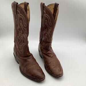 Nocona Men's Brown Leather Western Cowboy Boots 10 EE